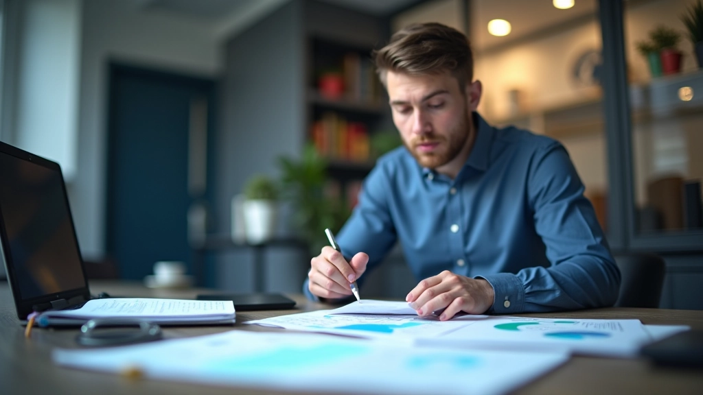 Professional trader analyzing market data and research materials