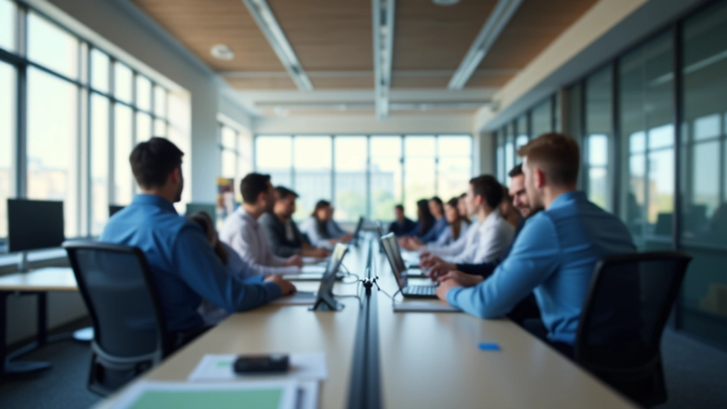 Modern trading education facility with professional workspace