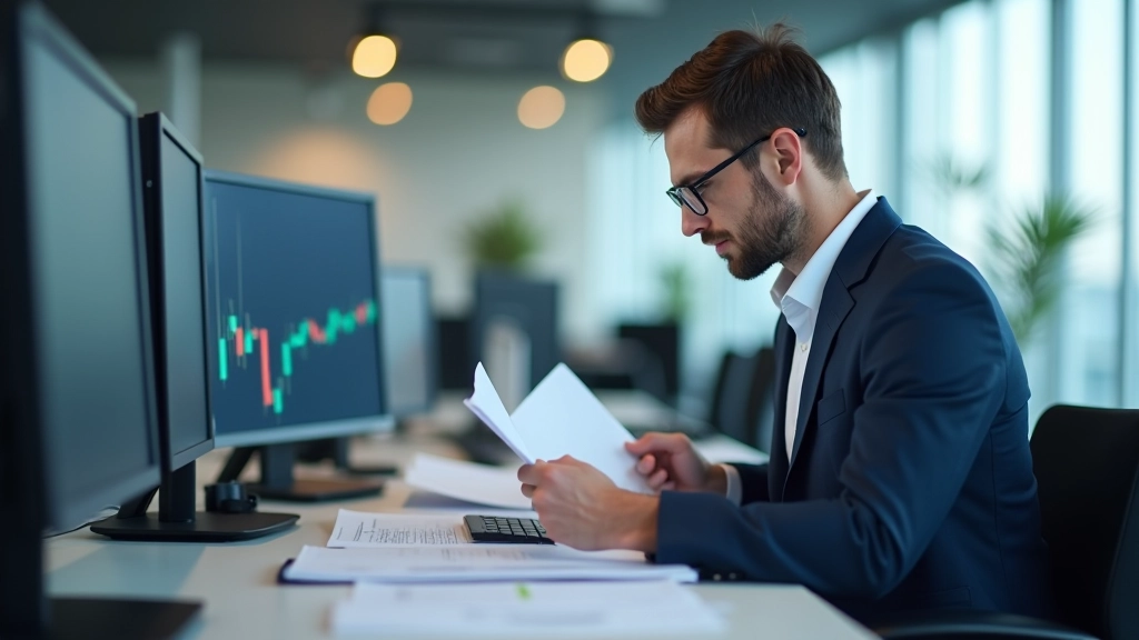 Professional in business attire discussing financial analysis
